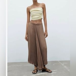 Zara Satin Effect Midi Skirt